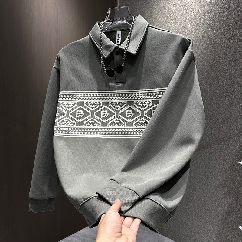 民族风卫衣男加绒加厚POLO衫EHW