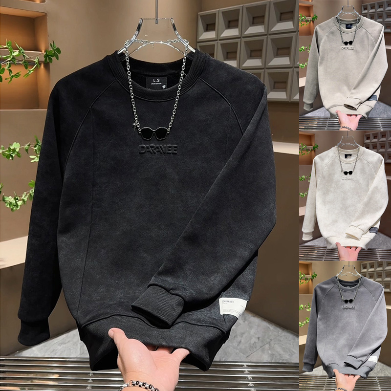 重磅压花字母潮流圆领卫衣