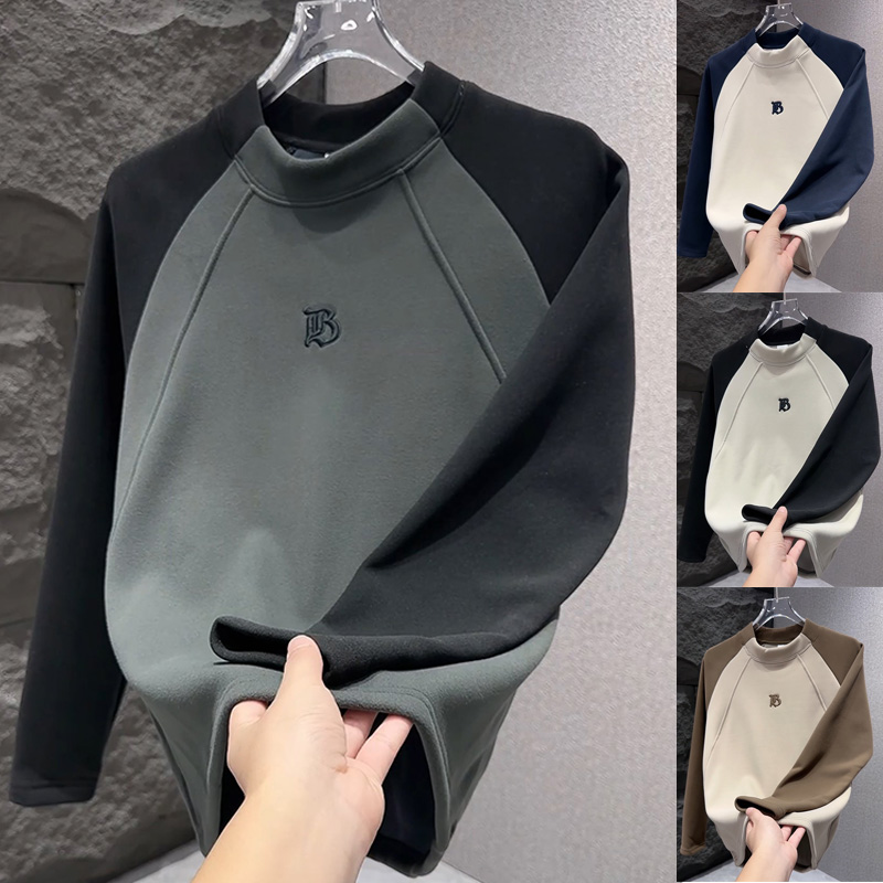 男士拼色设计感潮牌插肩袖卫衣