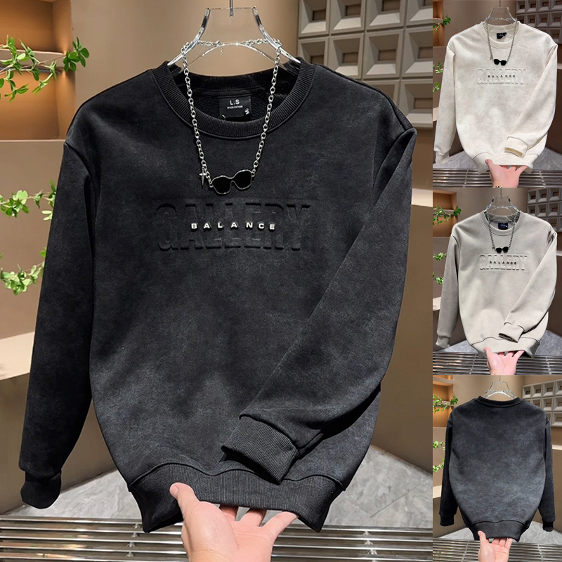 男士设计感扎染圆领卫衣2025