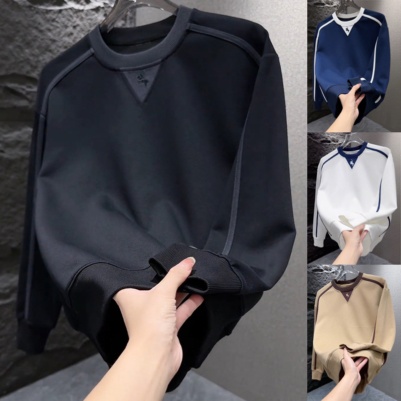 潮牌重磅拼接高级感圆领卫衣