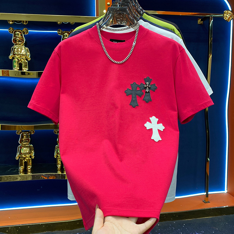 十字架贴布设计感潮牌男圆领半袖