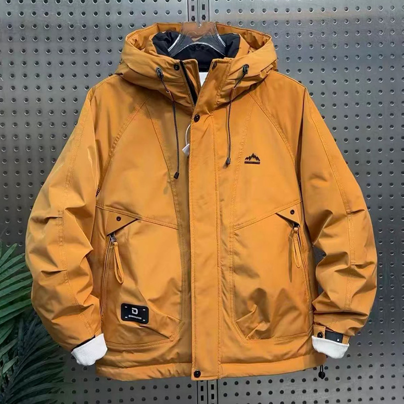 连帽设计感工装宽松男士羽绒服