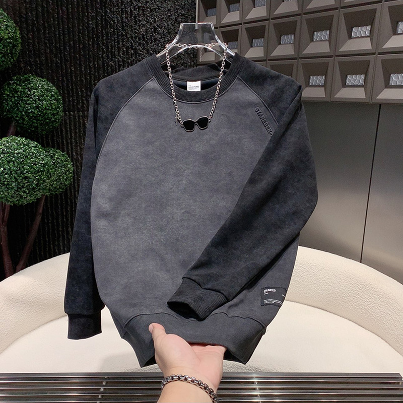 网红爆款撞色拼接卫衣2025美式