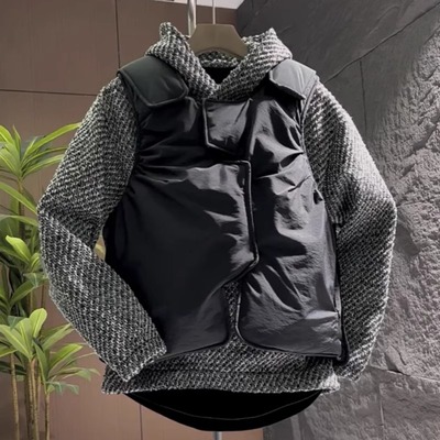 EHW小香风连帽加绒加厚卫衣男