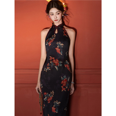 江南司造丨旗袍新中式复古国风无袖性感挂脖2026年新款高级感年轻