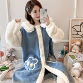 睡衣长款 2026新款 大码 加绒加厚珊瑚绒秋冬款 浴袍家居服 睡袍女冬季