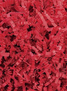 1斤大红色拉菲草褶皱纸丝波浪碎纸条礼品盒喜糖盒化妆品填充物