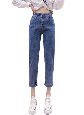 九分牛仔裤女学生哈伦直筒薄款