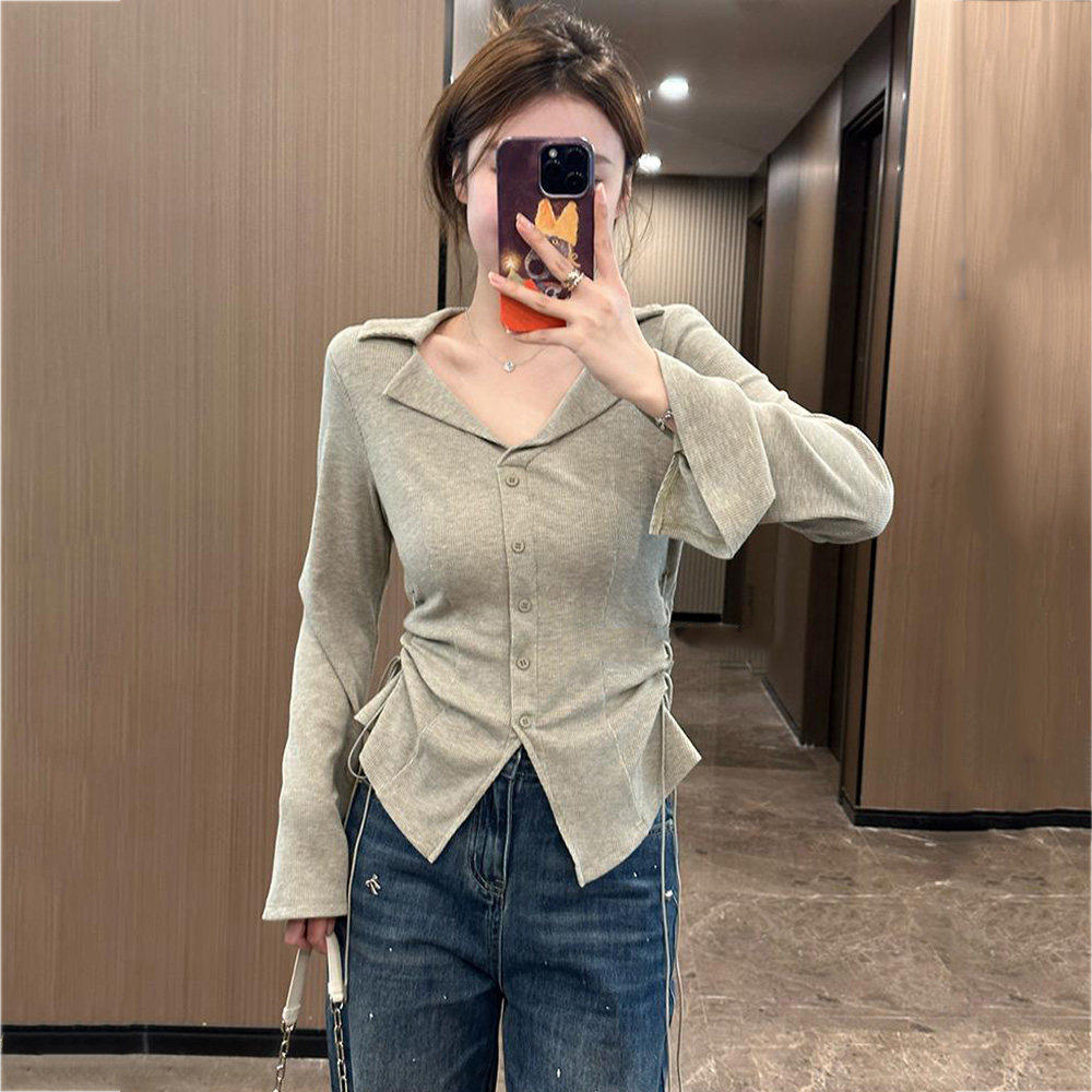品牌折扣正品女装断码清仓特价不能退换V领针织衫打底衫女早秋季