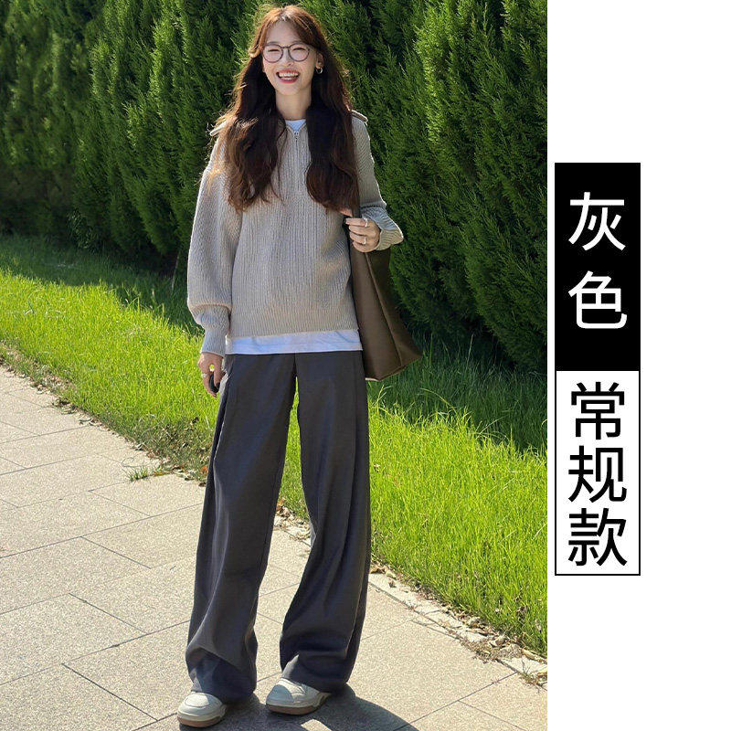 品牌折扣正品女装断码清仓特价不能退换灰色西装裤女春秋季新款高