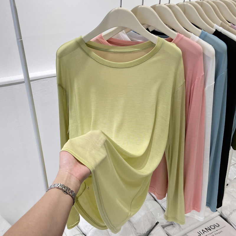 品牌折扣正品女装断码清仓特价不能退换冰丝面膜长袖t恤女2026新