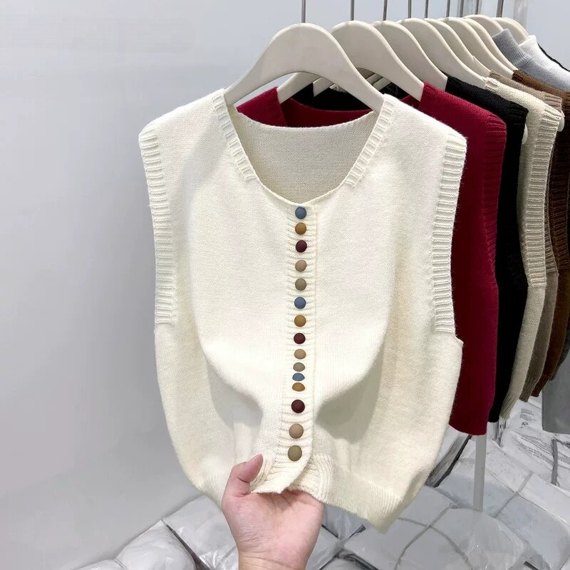 品牌折扣正品女装断码清仓特价不能退换灰色彩虹扣马甲背心女冬季