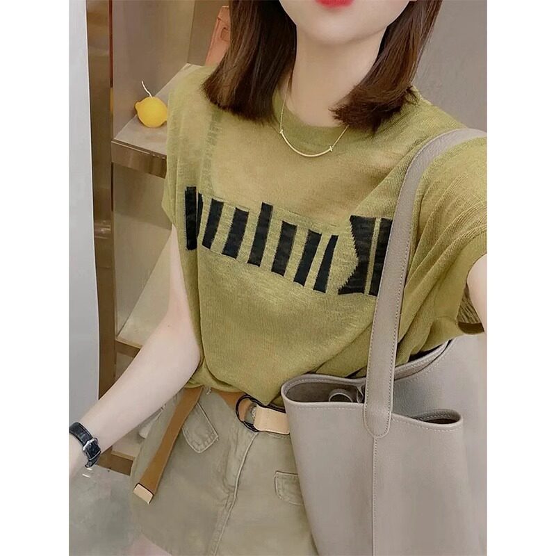【品牌正品女装新品超级秒杀 不接受退换】欧货冰丝针织短袖T恤女