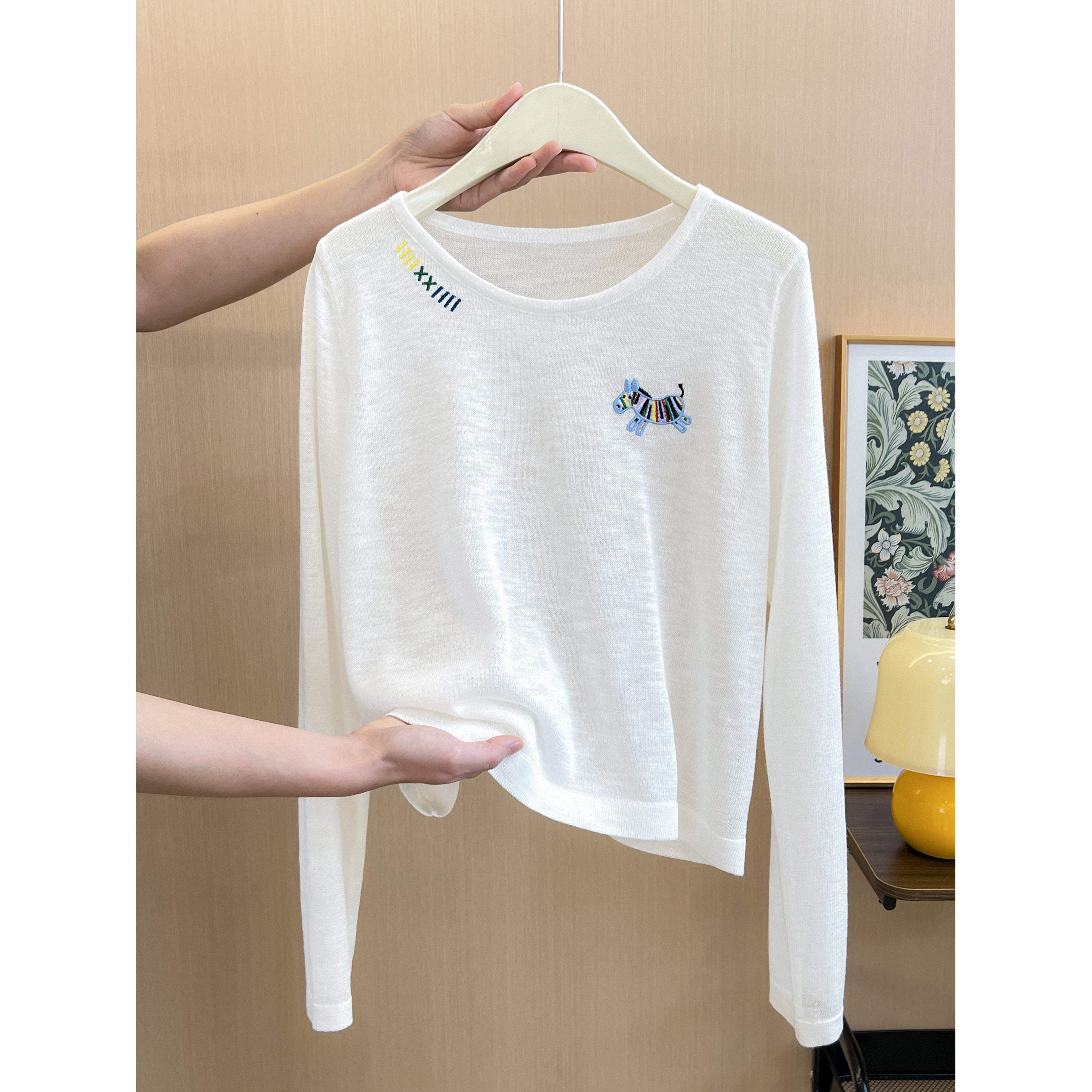 品牌折扣正品女装断码清仓特价不能退换白色针织长袖T恤女韩系氛