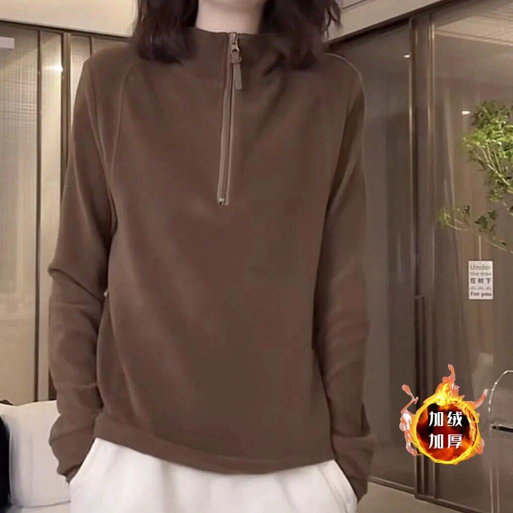 品牌折扣正品女装断码清仓特价不能退换加绒加厚德绒长袖T恤女士