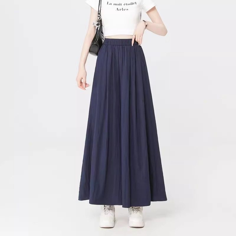 品牌正品女装衣服断码特价清仓 不退换-藏青色山本裙裤女夏季薄款