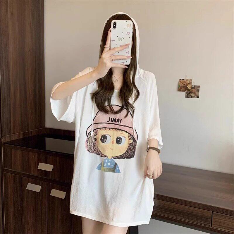 品牌折扣正品女装断码清仓特价不能退换灰色中长款大码短袖连帽T