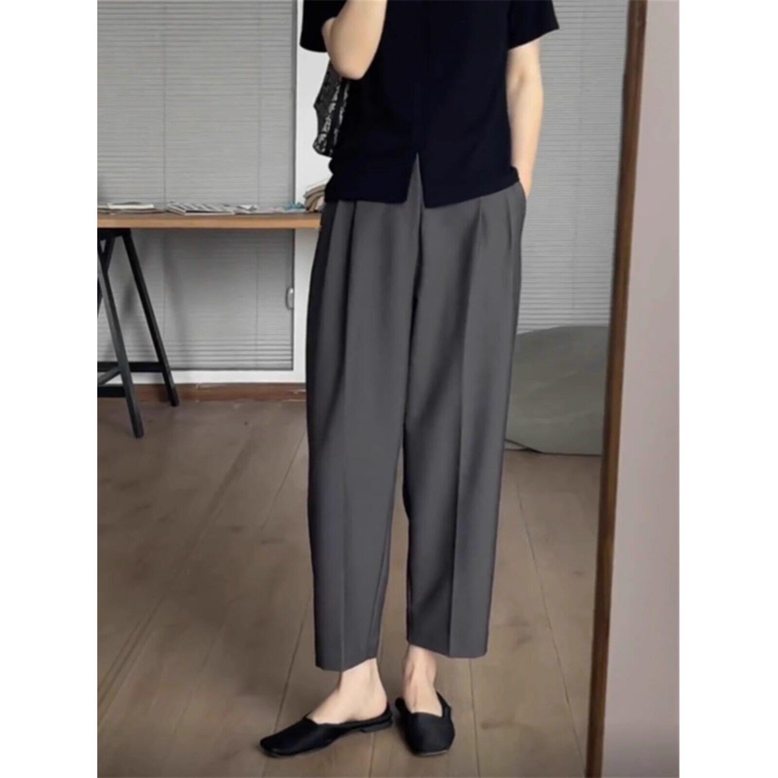 【品牌正品女装新品超级秒杀 不接受退换】灰色西装裤女春夏季新