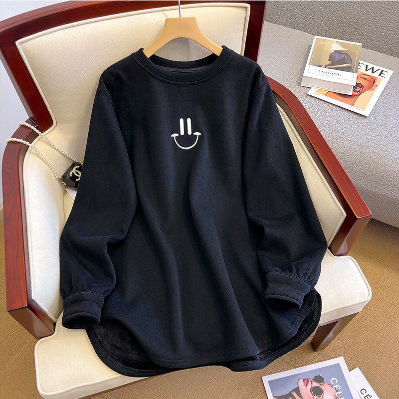品牌折扣正品女装断码清仓特价不能退换加绒长款打底衫女秋冬卫衣