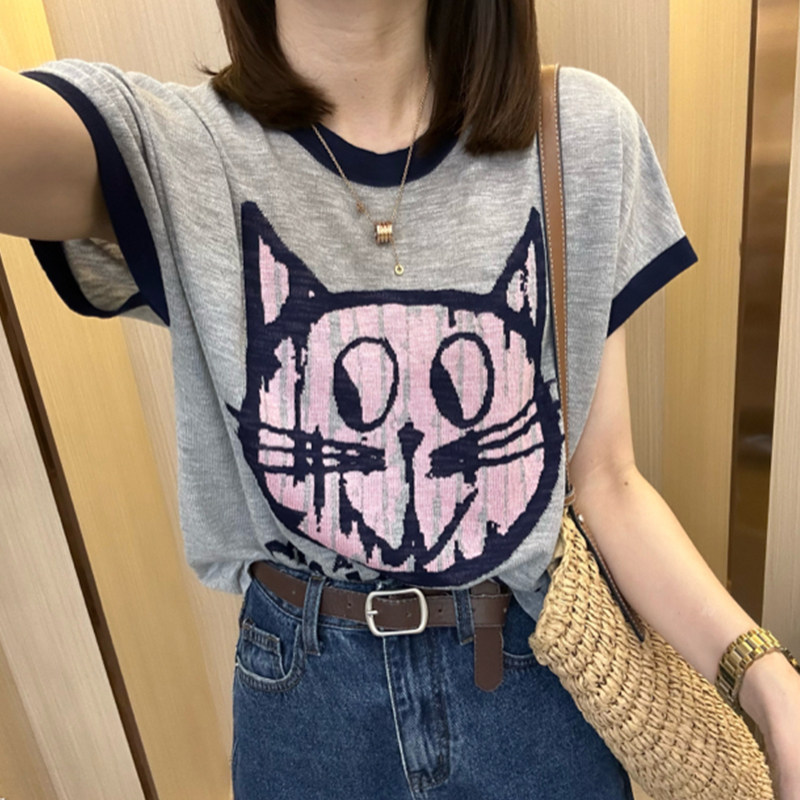 品牌折扣正品女装断码清仓特价不能退换冰丝针织短袖t恤女夏季
