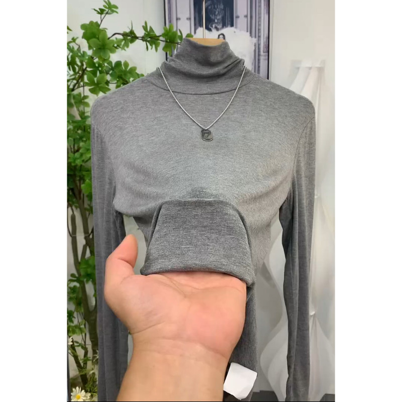 品牌折扣正品女装断码清仓特价不能退换高级感灰色高领打底衫女