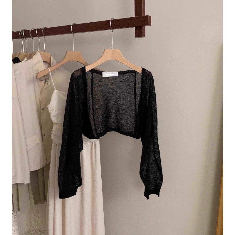 品牌正品女装衣服断码特价清仓 不接受退换-冰丝灯笼袖针织防晒开