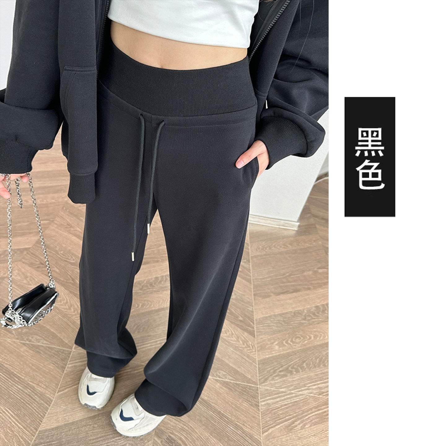 品牌正品女装衣服断码特价清仓 不退换-黑色运动裤女秋冬2026新款