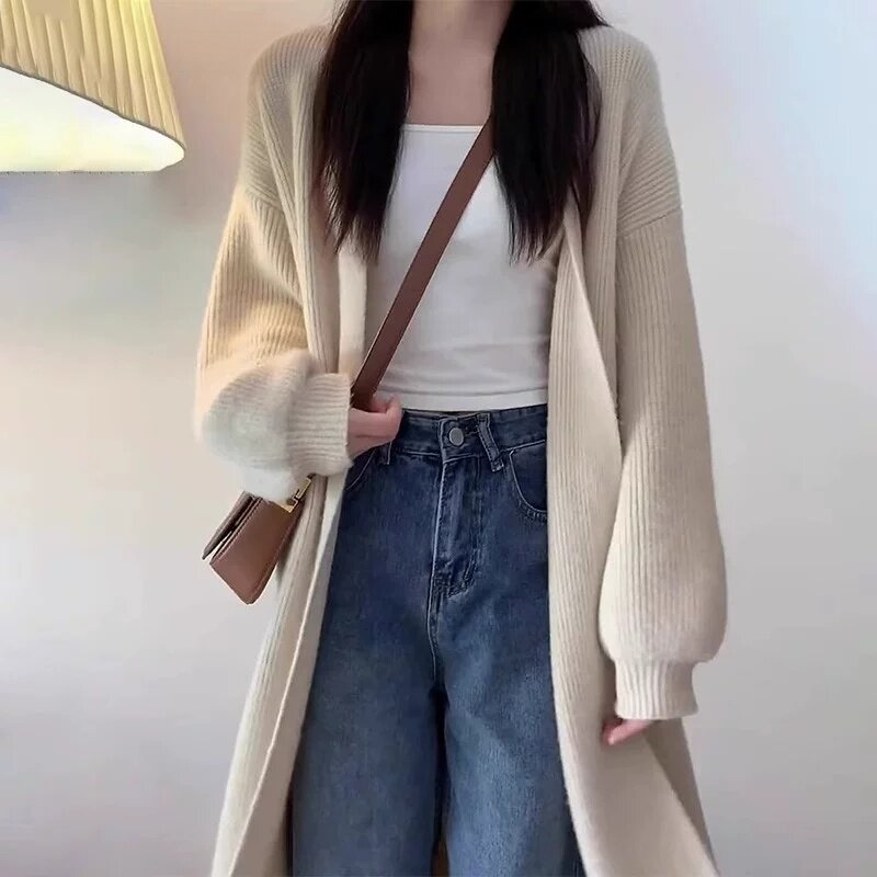 品牌折扣正品女装断码清仓特价不能退换中长款针织开衫外套女秋冬