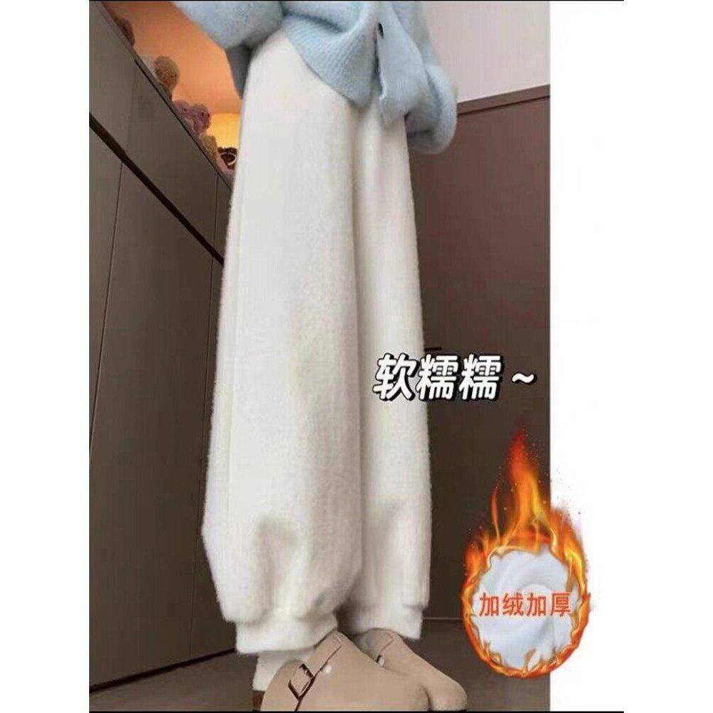 品牌折扣正品女装断码清仓特价不能退换白色水貂绒灯笼裤女秋冬