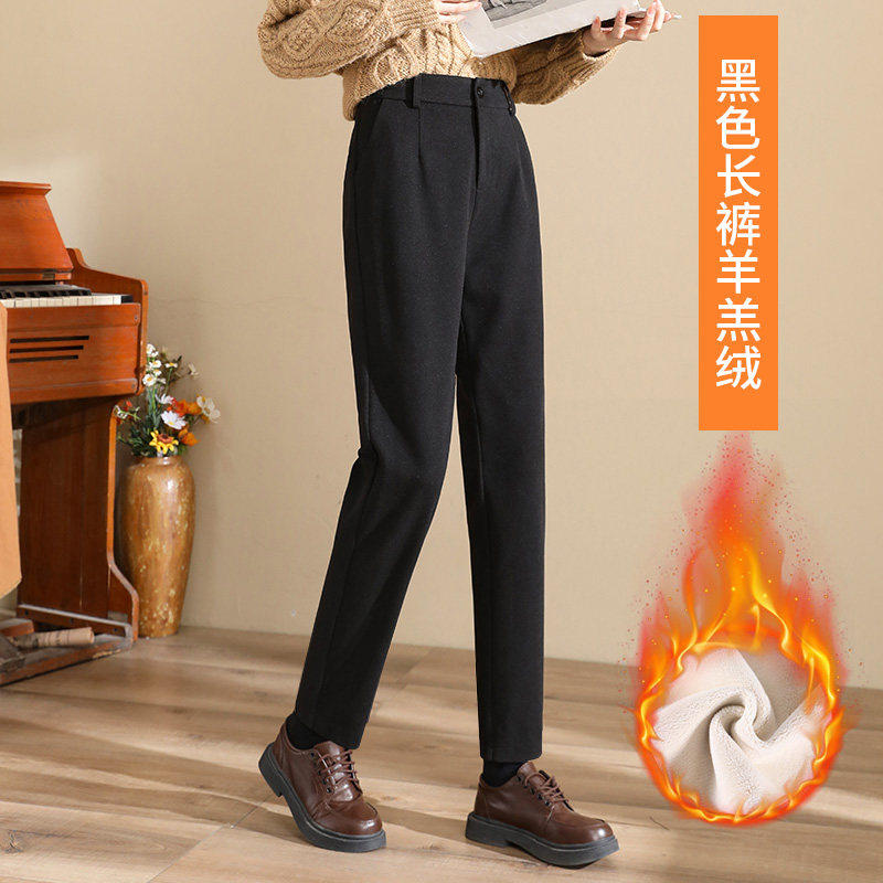 品牌折扣正品女装断码清仓特价不能退换毛呢烟管裤女秋冬加绒西裤