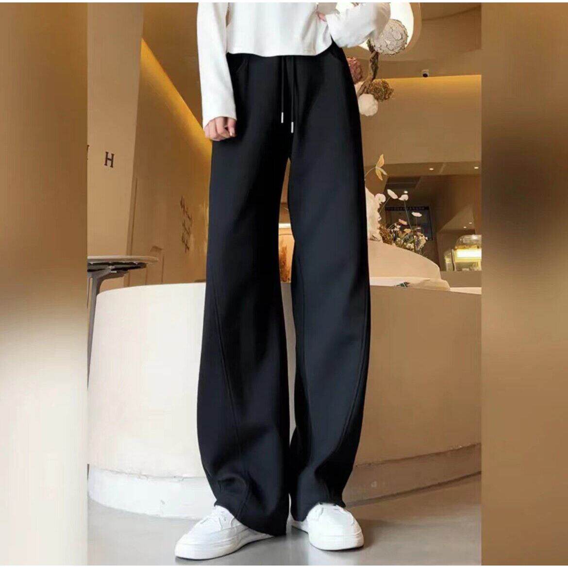 品牌折扣正品女装断码清仓特价不能退换加绒裤子女直筒阔腿裤秋冬