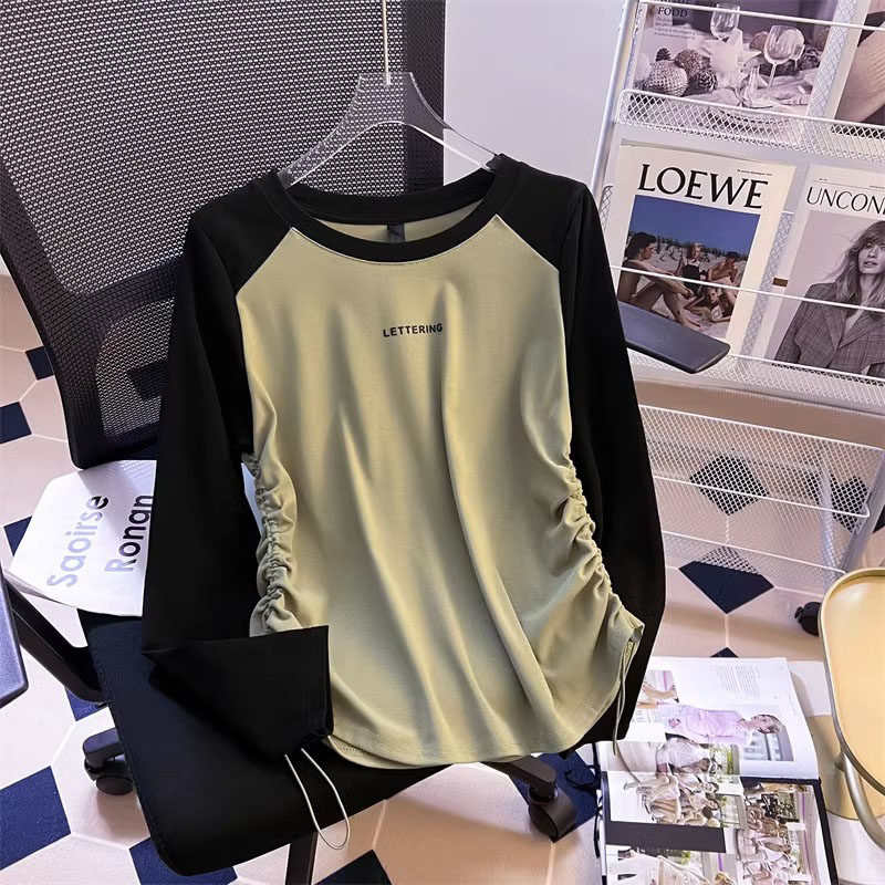品牌折扣正品女装断码清仓特价不能退换不规则长袖T恤女秋季新款