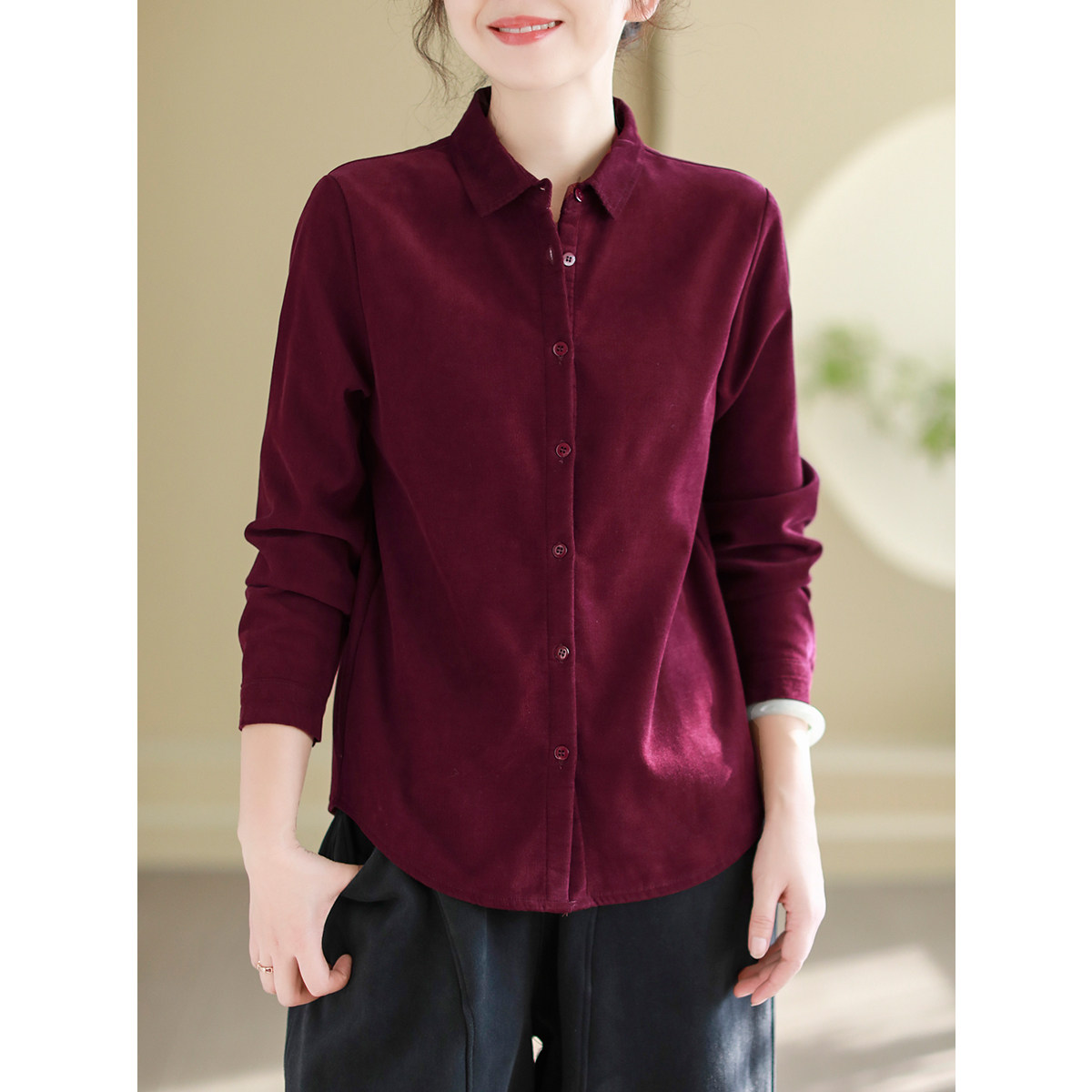品牌正品女装衣服断码特价清仓 不接受退换-秋冬加绒衬衫女时尚