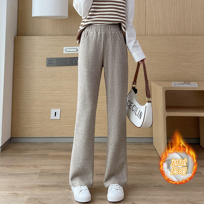 品牌折扣正品女装断码清仓特价不能退换加绒喇叭裤子女秋冬加厚保