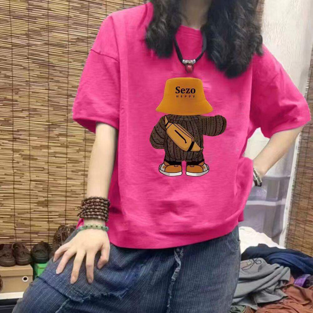 品牌折扣正品女装断码清仓特价不能退换红色棉短袖T恤女新款秋