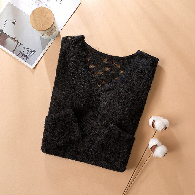 品牌折扣正品女装断码清仓特价不能退换性感V领蕾丝打底衫女秋冬