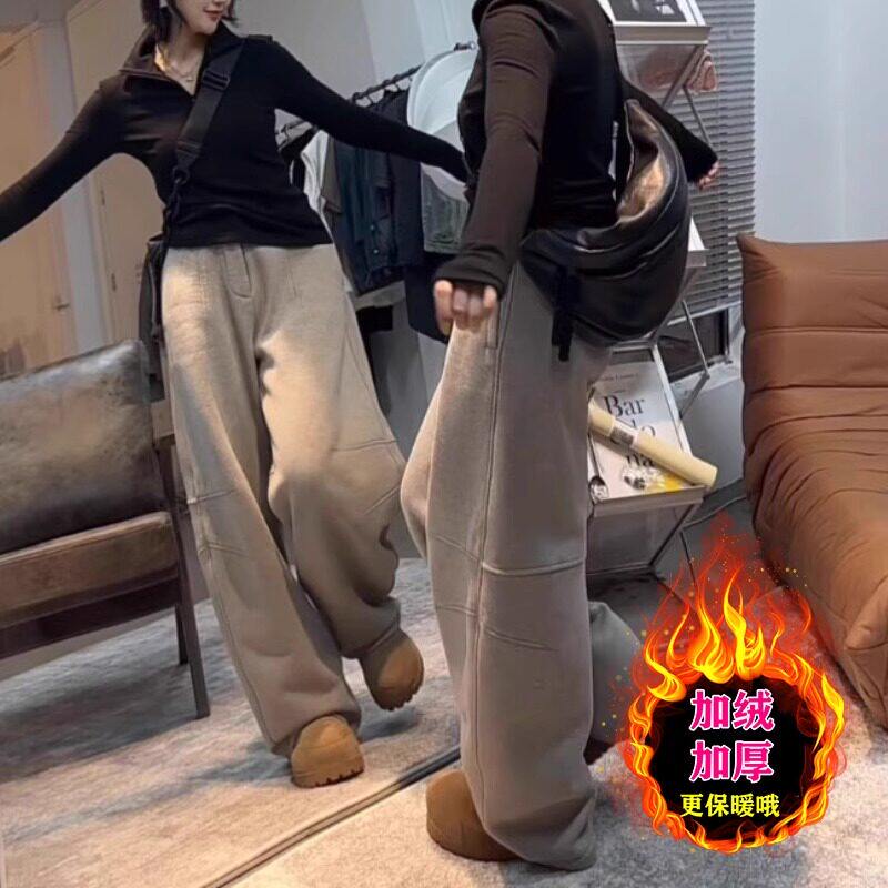 品牌折扣正品女装断码清仓特价不能退换加绒弯刀卫裤女冬季新款欧