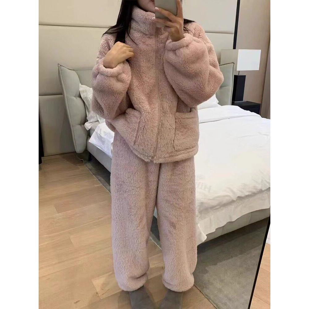 品牌折扣正品女装断码清仓特价不能退换珊瑚绒双面加厚睡衣女秋