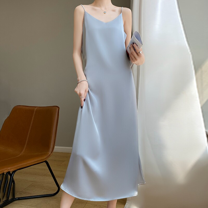 品牌正品女装衣服断码特价清仓 不接受退换-高端法式缎面连衣裙女