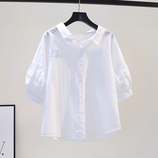 品牌女装衣服断码特价 不接受退换-灯笼袖POLO领短袖T恤