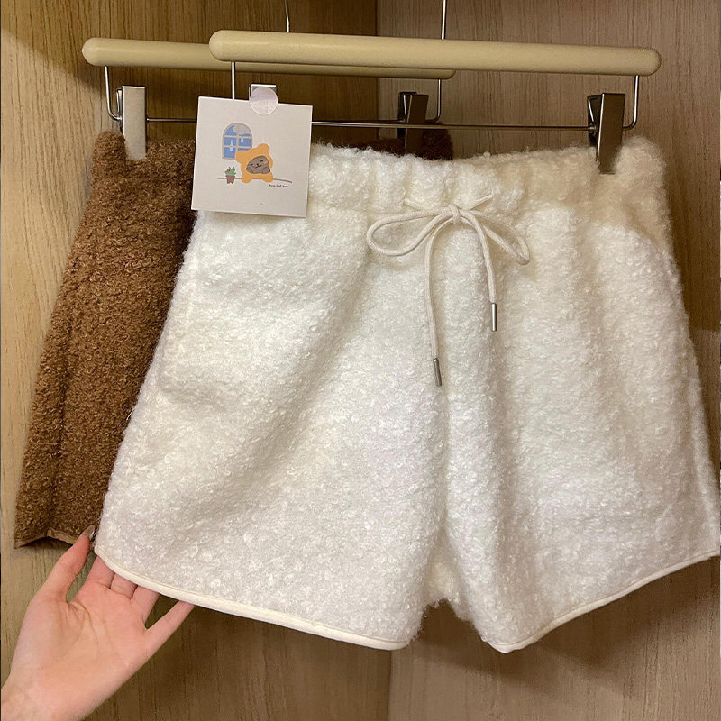 品牌正品女装衣服断码特价清仓 不接受退换-羊羔绒短裤秋冬季配靴