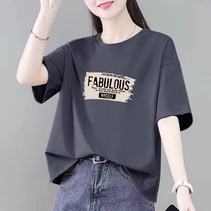【品牌正品女装新品超级秒杀 不接受退换】灰色高品质纯棉短袖t恤