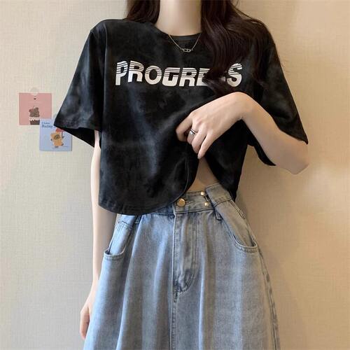 品牌折扣正品女装断码清仓特价不能退换美式复古正肩短袖T恤女夏