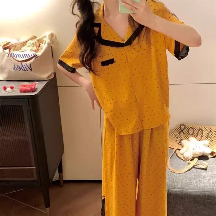 品牌折扣正品女装断码清仓特价不能退换韩版少女波点睡衣女夏季