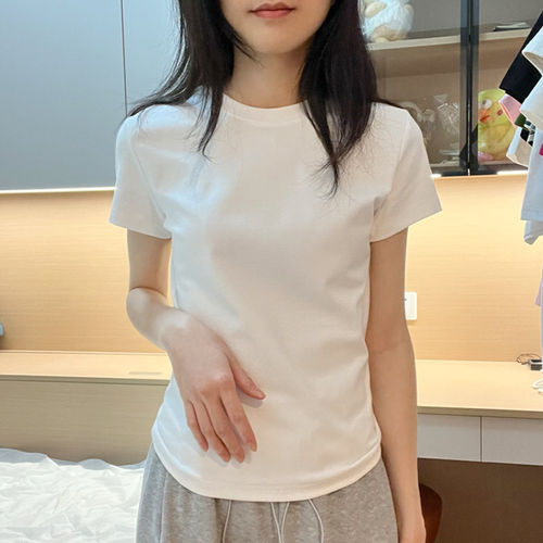 品牌折扣正品女装断码清仓特价不能退换黑色正肩T恤女短袖夏
