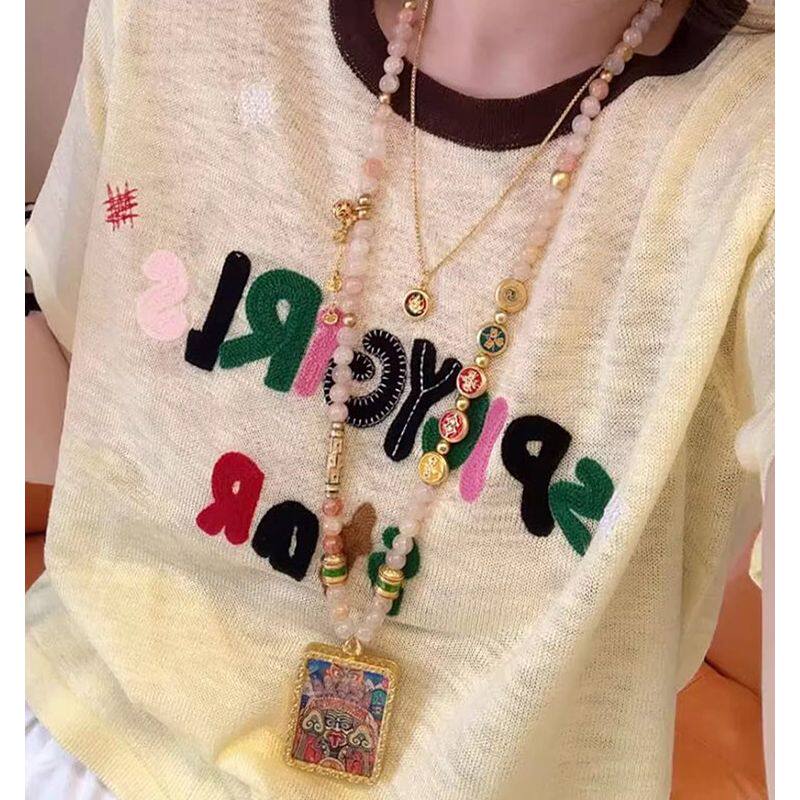 品牌折扣正品女装断码清仓特价不能退换欧货彩色字母冰丝针织短袖