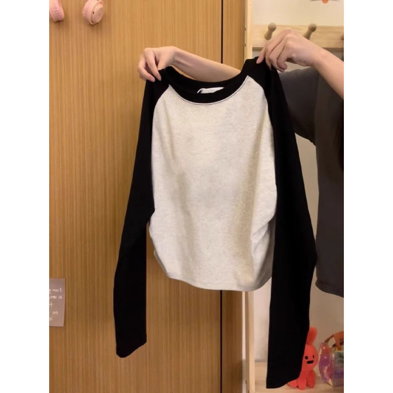 品牌折扣正品女装断码清仓特价不能退换字母印花插肩长袖T恤女秋