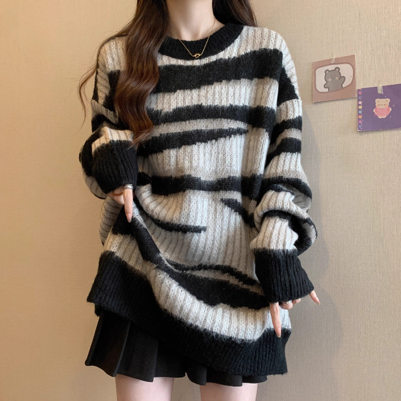 品牌折扣正品女装断码清仓特价不能退换慵懒中长款毛衣女秋冬宽松