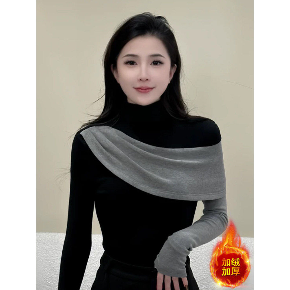 品牌折扣正品女装断码清仓特价不能退换加绒加厚半高领打底衫女秋